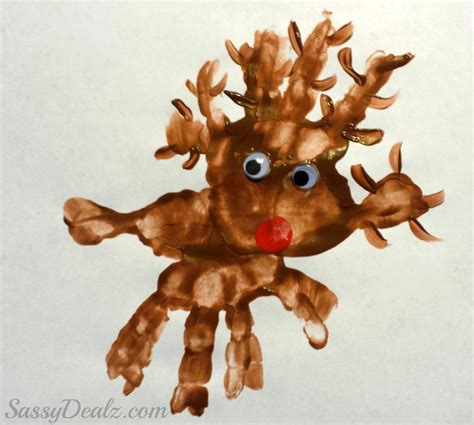 Rudolph The Red Nosed Reindeer Handprint Art Project For Kids Crafty
