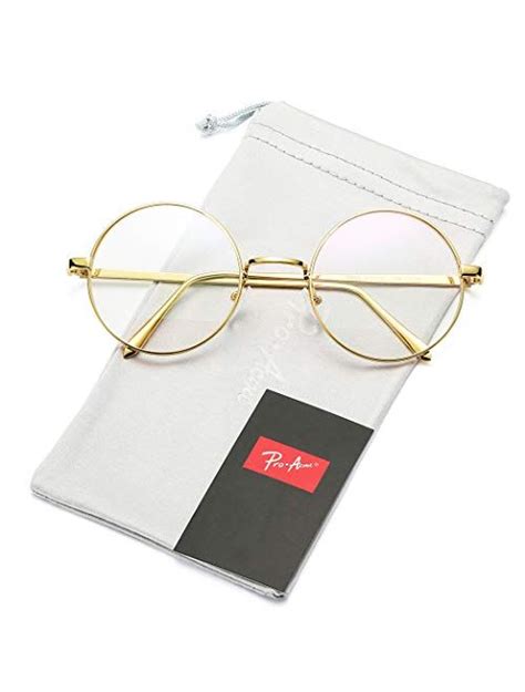 Buy Pro Acme Retro Round Metal Frame Clear Lens Glasses Non Prescription Online Topofstyle