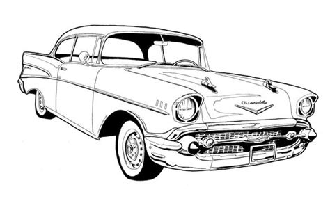 57 Chevy Bel Air Drawing Sketch Coloring Page