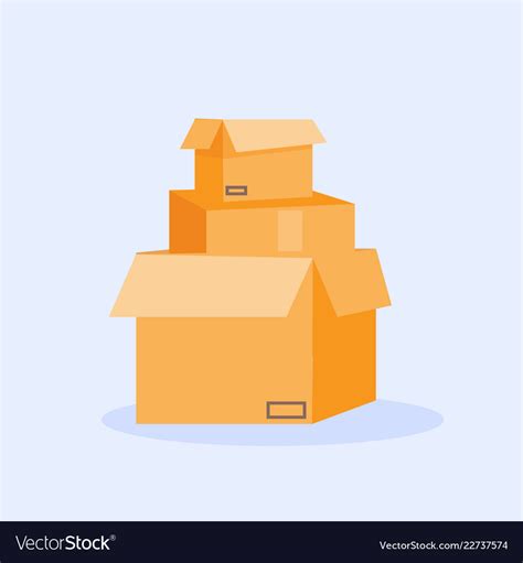 Cardboard Boxes Royalty Free Vector Image Vectorstock