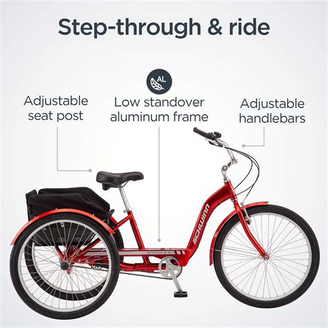 Schwinn Meridian Adult Tricycle 24 Or 26 Inch Wheel Options Low Step