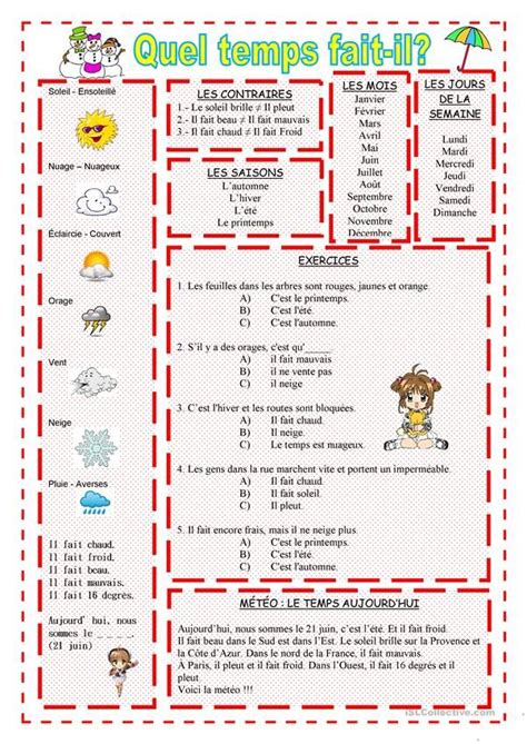 La M T O Fle Fiches P Dagogiques Meteo