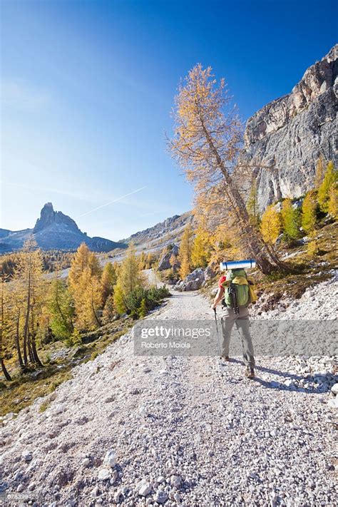Hiking In The Dolomites South Tyrol Italy Europe High Res Stock Photo