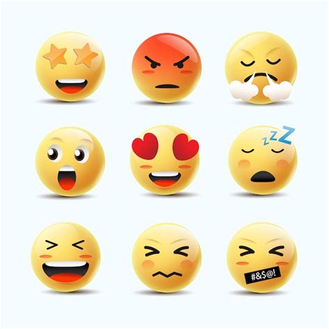 Vector De Caras De Sentimientos Emoji Elementos De Chat De