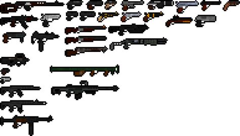 My Current Progress On My Big Pixel Art Sprite Sheet Of Guns Rpixelguns
