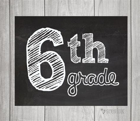 6th Grade Chalkboard Sign Etsy