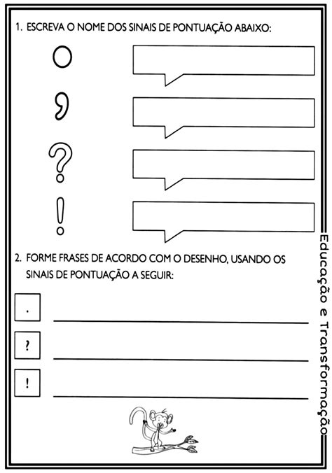 Atividades Com Sinais De Pontuação 4 Ano