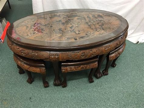 Chinese Carved Oval Coffee Table Coffee Table Design Ideas
