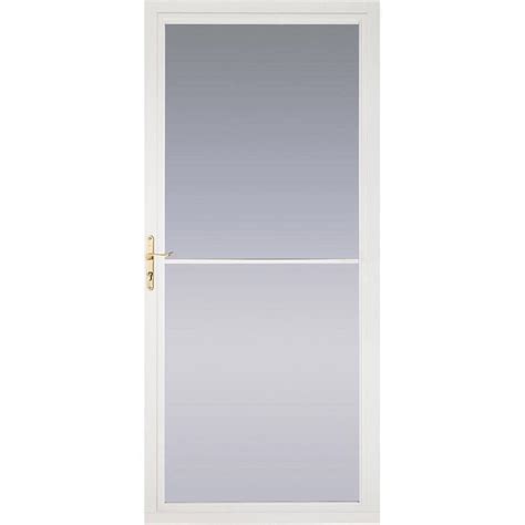 Pella Montgomery White Full View Aluminum Storm Door With Retractable