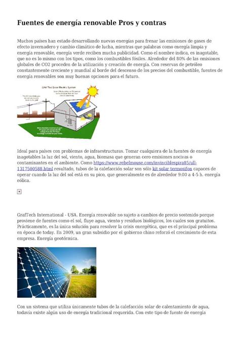Pdf Fuentes De Energ A Renovable Pros Y Contras Pdfslide Tips