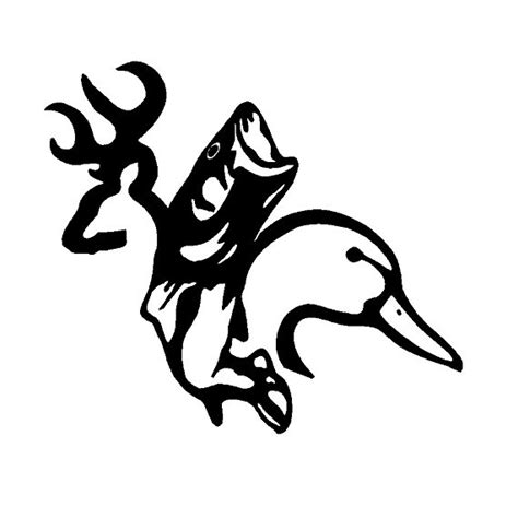 Pin the clipart you like. Buck, Duck, and Fish Browning Unlimited Family Decal ...