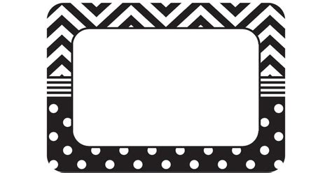 Black And White Chevrons And Dots Name Tagslabels Tcr5548 Teacher