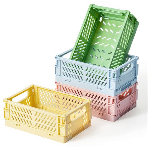 Buy D1resion4pcs Mini Stackable Crates Decor Danish Pastel Aesthetic