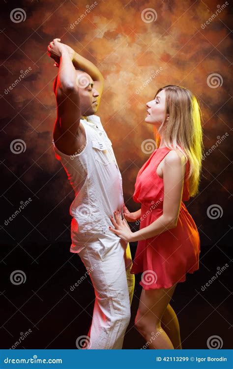 Young Couple Dances Caribbean Salsa Stock Image Image Of Performance