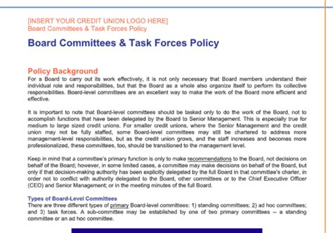 Board Committees And Task Forces Policy Quantum Governance L3c