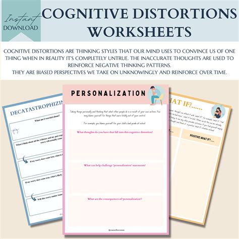 Unhelpful Thinking Styles Cognitive Distortions Cbt Etsy Australia