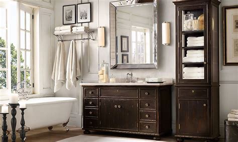 Traditional is a popular choice for bathroom. Rooms | Restoration Hardware | Vintage bathroom mirrors ...