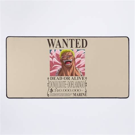 One Piece Wanted Bounty Poster Donquixote Doflamingo Png Mouse Pad