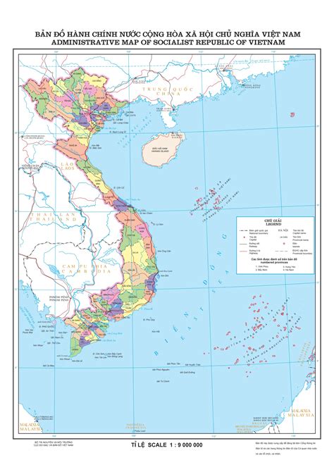 Bản đồ Hành Chính Các Tỉnh Việt Nam Khổ Lớn Năm 2022