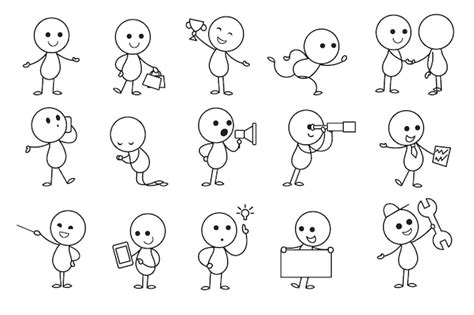 Free Vector Hand Drawn Stickman Collection