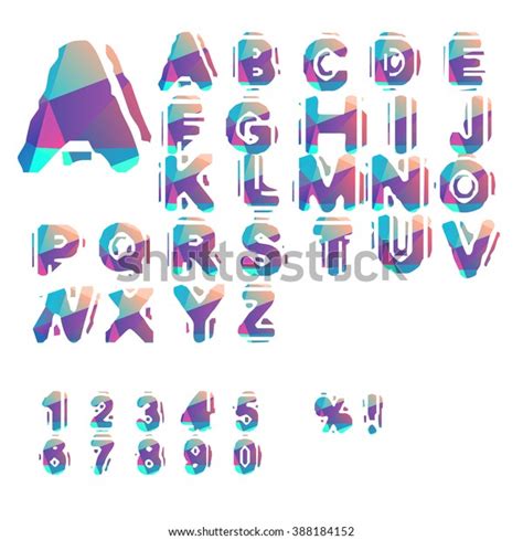 Typographic Alphabet Set Contains Vibrant Colors Stock Vector Royalty