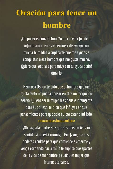 Oración Para Atraer Un Hombre A Oshun Milagrosa Y Poderosa