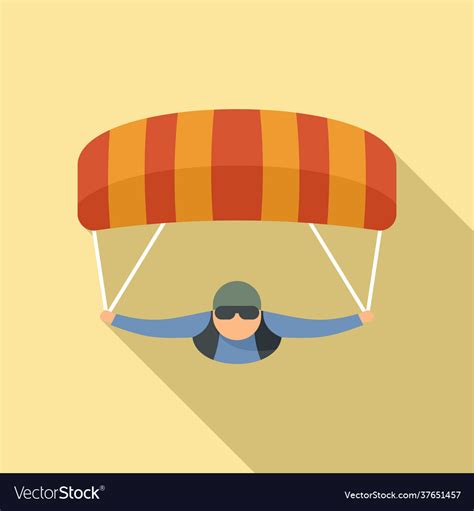 Parachuting Man Icon Flat Style Royalty Free Vector Image