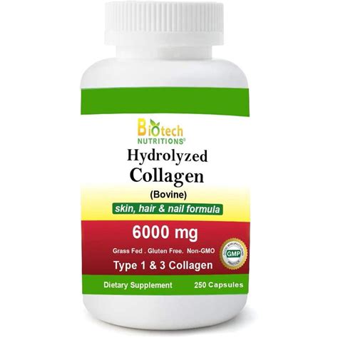 Biotech Nutritions Hydrolyzed Collagen Bovine Type 1 And 3 6000 Mg