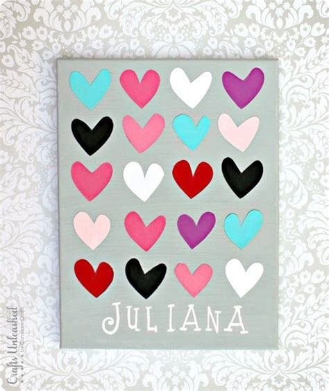 Personalized Heart Canvas For A Little Girls Room