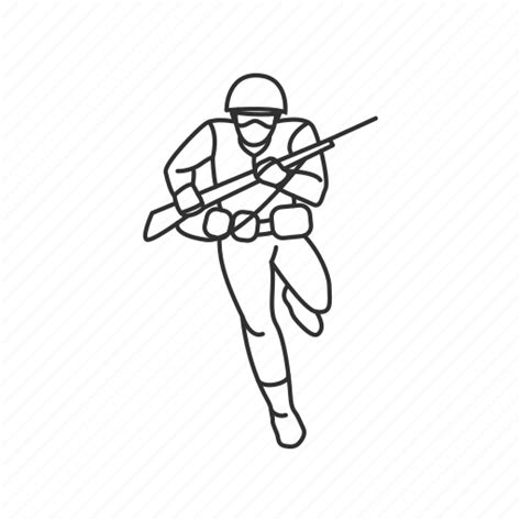 Combat Pose Holding A Gun Military Pose Running Soldier Weapons Icon
