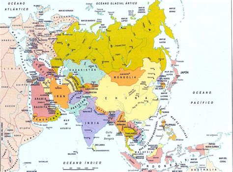 Los 49 países de Asia y sus capitales mapa incluido Libretilla