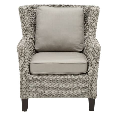 This patio chair featuring a delightful hammock weave provides a timeless look to your home while providing ultimate comfort. Hampton Bay Megan Grey All-Weather Wicker Outdoor Patio ...