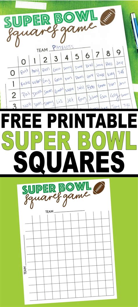 Printable Super Bowl Boards Web Printable Super Bowl Squares Game Grid