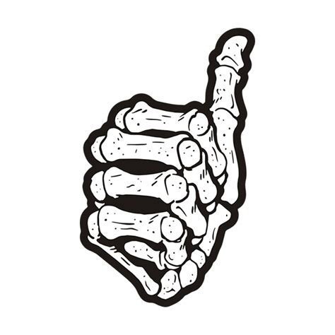 Skeleton Hand Thumbs Up Sticker Decal Symbol Rh V3 Rotten Remains