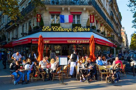 Typical Street Cafe In Paris France Editorial Stock Photo Image Of