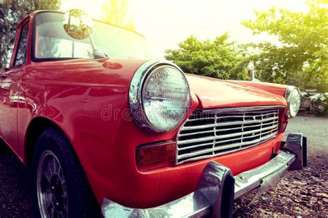 Close Up Headlight Of Colourful Classic Car Stock Image Image Of