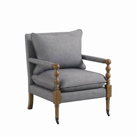 Accent chairs can serve two purposes: Grey Accent Chair w/ Decorative Casters by Coaster ...