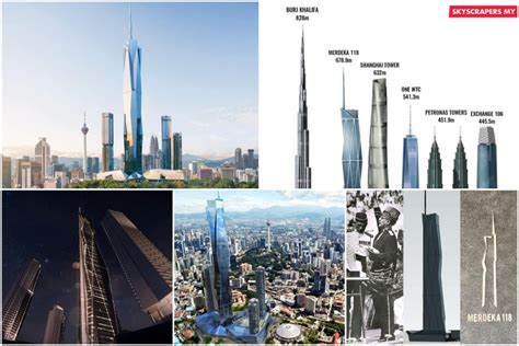 'menara berkembar petronas') di kuala lumpur, malaysia adalah sepasang menara kembar yang pernah menjadi bangunan tertinggi di dunia pada tahun 1998—2004, sebelum dilampaui oleh burj khalifa dan taipei 101. Merdeka 118, Menara Ke-2 Tertinggi Di Dunia Bakal Siap ...