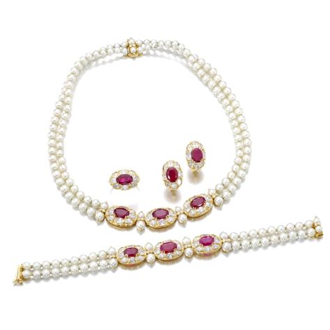 Ruby Cultured Pearl And Diamond Parure Fine Jewels 2020 Sothebys