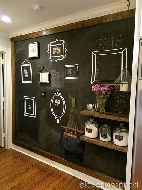 Bring chalkboard paint into your kitchen by painting a wall, door, cabinets, kitchen items and. Large DIY Kitchen Chalkboard - Cleverly Inspired