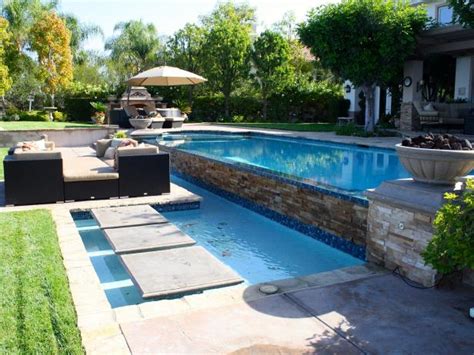 Backyard Infinity Pool With Stacked Stone Wall Hgtv
