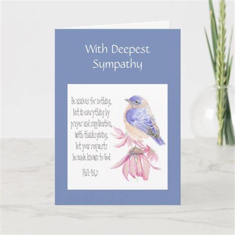 Sympathy Encouraging Scripture Cheerful Bluebird Card Zazzle