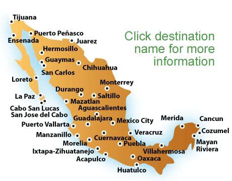 Map Of Mexico Resort Cities Afp Cv