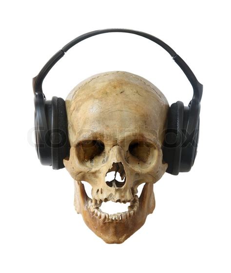 Human Skull In Headphones Stock Photo Colourbox