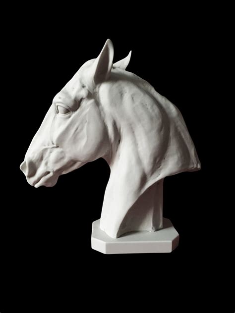 Horse Head Statue Bust Sculpture Figurine Of A Thoroughbred Etsy