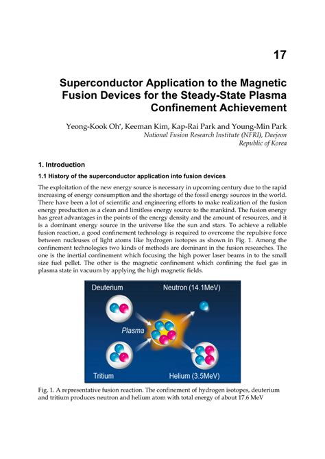 Pdf Superconductor Application To The Magnetic Fusion Devices For The