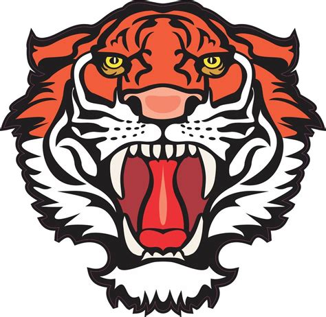 45x45 Red Tiger Head Mascot Bumper Sticker Decal Window Stickers