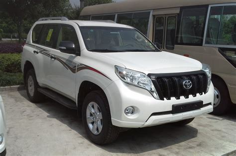 The prado is one of the smaller vehicles in the range. File:Toyota Land Cruiser Prado J150 LWB facelift 2 China 2016-04-04.jpg - Wikimedia Commons