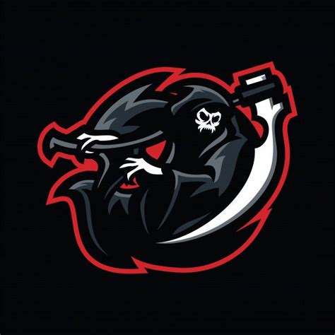 Grim Reaper Esport Gaming Modèle De Logo De Mascotte Grim Reaper