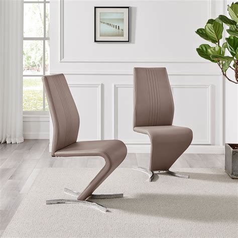 2x Willow Grey Chrome Dining Chairs Furniturebox